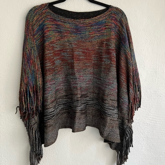 H.o.p.e. Woman Black Marled Tassel Showl, Size One Size - Picture 2 of 6